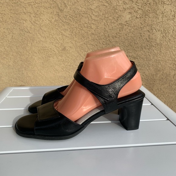 BeautiFeel black leather sandals square toe size 11 (European 41) - Picture 4 of 13